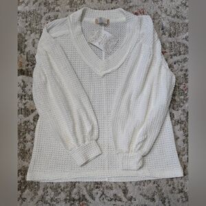 Altar'D State Cream Textured Pullover Size Small NWT